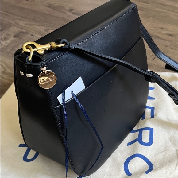 Clare V Turlock Louis - Black Crossbody Bag with Gold Accents - Picture 3 of 4